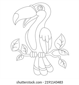 A simple toucan line Art design