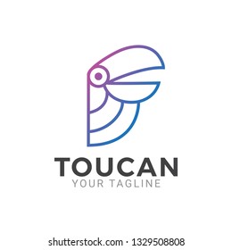 Simple Toucan Logo Design Vector Icon