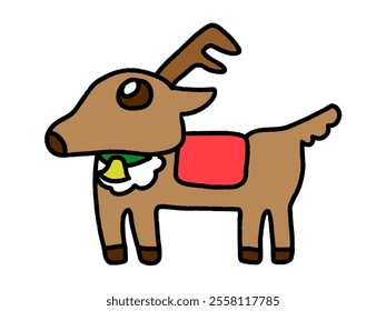 Simple touch Christmas reindeer seen from the side