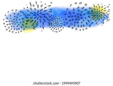 simple touch fireworks illustration frame