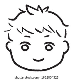 Simple touch illustration with child's face border-kids09