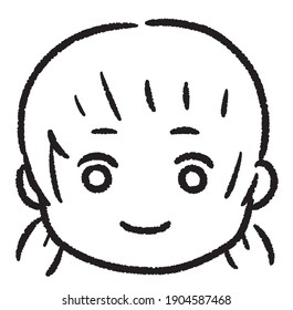 
Simple touch illustration with a girl's border