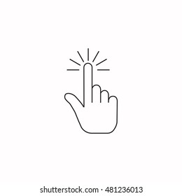 Simple touch pad gesture icon isolated on white.