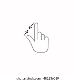 Simple touch pad gesture icon isolated on white.