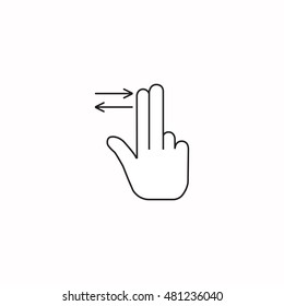 Simple touch pad gesture icon isolated on white.