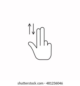 Simple touch pad gesture icon isolated on white.