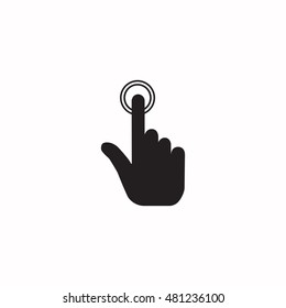 Simple touch pad gesture icon isolated on white.