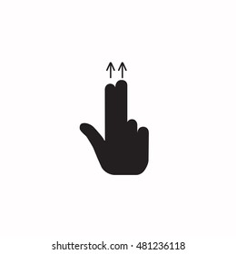Simple touch pad gesture icon isolated on white.