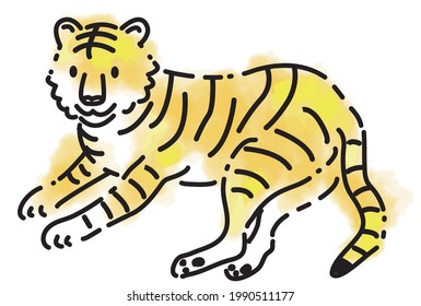 Simple touch Tiger vector  illustration