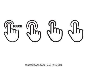 Simple Touchscreen Interface Icons vector