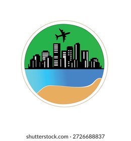 Logotipo del Vector del recorrido y del viaje simple