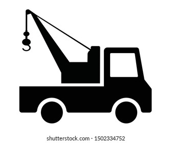 simple tow truck icon, vector illustration 