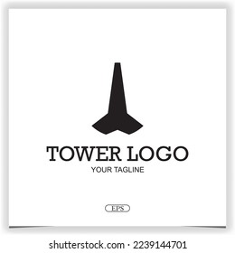 einfaches Turmlogo Premium-elegante Vorlage Vektor eps10