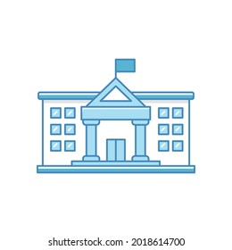 Simple town hall vector with blue color suitable for icon or illustration