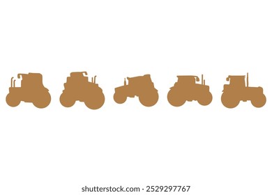 Simple tractor illustration design set