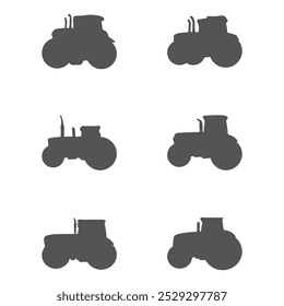 Conjunto de diseño de ilustración de tractor simple