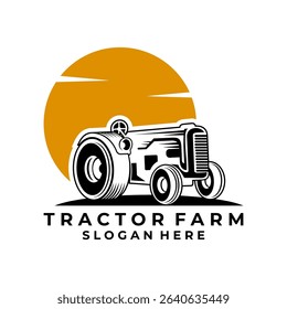 Simple Tractor logo design vector template