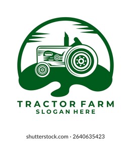 Simple Tractor vector logo design. Tractor logo design icon