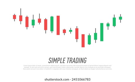 Simple Trading Abstract Stock Chart Candles Pattern. EPS10 Vector