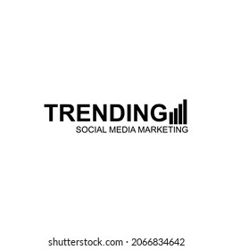 Simple trading text logo with signal logo showing price ups and downs