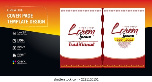 Simple Traditional Cover Page Design Template File Cover Design, Brochure Cover Sri Lankan Culture 