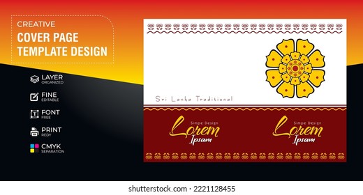 Simple Traditional Cover Page Design Template File Cover Design, Brochure Cover Sri Lankan Culture 