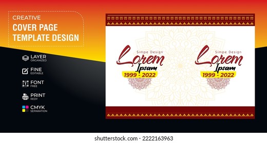 Simple Traditional Cover Page Design Template File Cover Design, Brochure Cover Sri Lankan Culture 