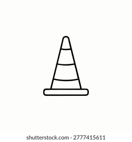 Simple traffic cone illustration isolated on white background