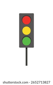 "Simple Traffic Light Icon with Red, Yellow, and Green Signals"