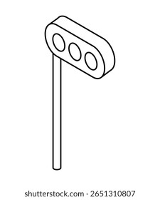 Vector de ilustración isométrica de semáforo simple