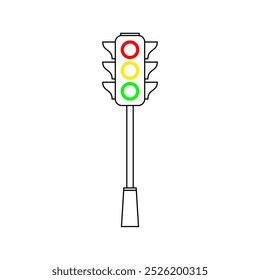 Simple traffic light line icon