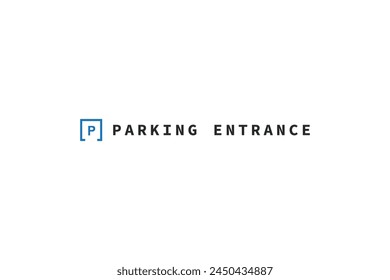 simple traffic sign logo design vector for parking area, and parking entrance. modern initial P sign logo design vector illustration with outline and minimalist styles.