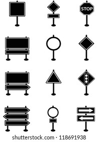 Simple Traffic Sign And Road Sign Icons