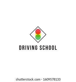 simple traffict light driving school logo