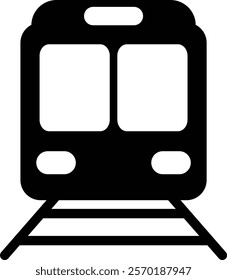 Simple train front view icon illustration