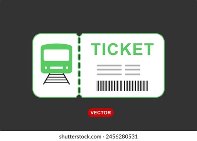 Simple train or metro ticket icon design