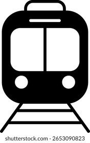 Simple Train Transportation Silhouette Icon