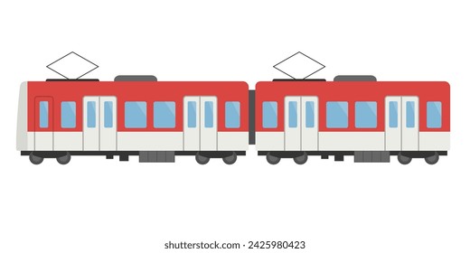 Simple train vector illustration red