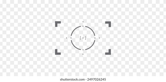 Simple transparent digital focusing viewfinder. Isolated sharpened recording tool. Vector illustration in flat style