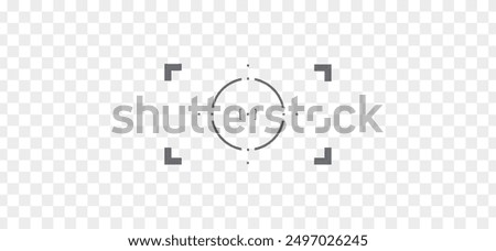 Simple transparent digital focusing viewfinder. Isolated sharpened recording tool. Vector illustration in flat style
