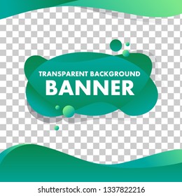 Simple transparent header footer banner in emerald color theme