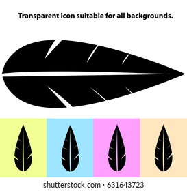 Simple transparent leaf icon on different types of light backgrounds Vector illustration.