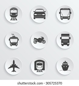 Simple transport icons set. Vector EPS10 illustration. 