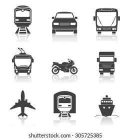 Simple transport icons set. Vector EPS10 illustration. 