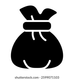 Simple Trash Bag glyph icon. The icon can be used for websites, print templates, presentation templates, illustrations, etc	