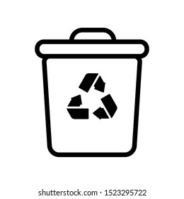 Simple Trash or Bin Icon Vector Design Template