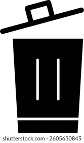 A Simple Trash Bin Icon Vector Illustration on White Background. 