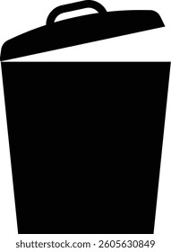 A Simple Trash Bin Icon Vector Illustration on White Background. 