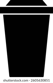 A Simple Trash Bin Icon Vector Illustration on White Background. 