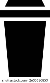 A Simple Trash Bin Icon Vector Illustration on White Background. 